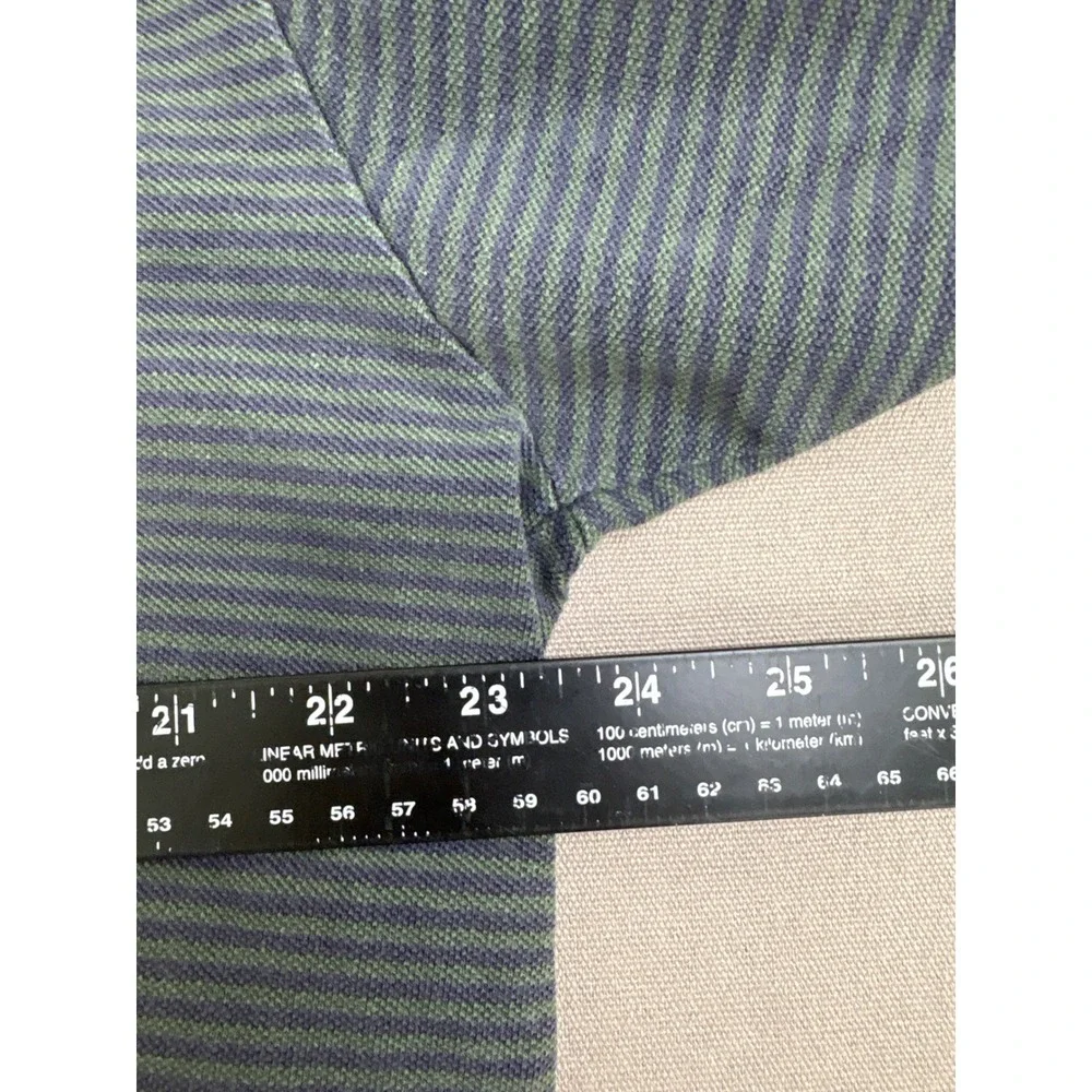 Polo Ralph Lauren Mens XL Blue Green Striped Short Sleeve Polo Shirt Made in USA